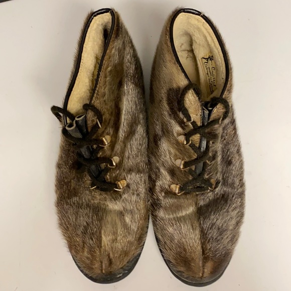 Vintage CAPITOL Brand Fur Ankle Boots Canada 9.5 - Picture 3 of 17